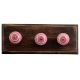 Dark Pink White Strip Wooden Hooks